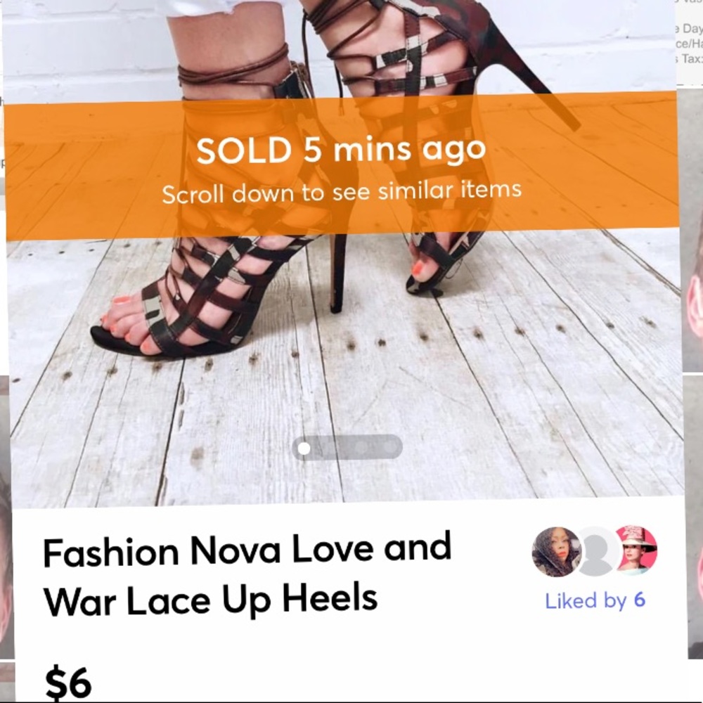 ❤️Sold❤️Fashion Nova Love & War Camo lace Up Heels